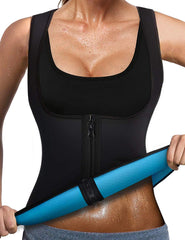 NonEcho front zip vest showing secure closure and flattering fit