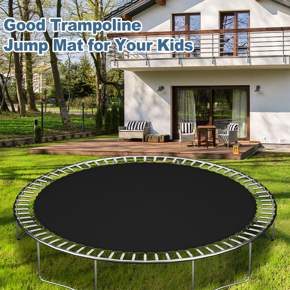 NONMON family enjoying trampoline outdoors showing safe durable mat benefit