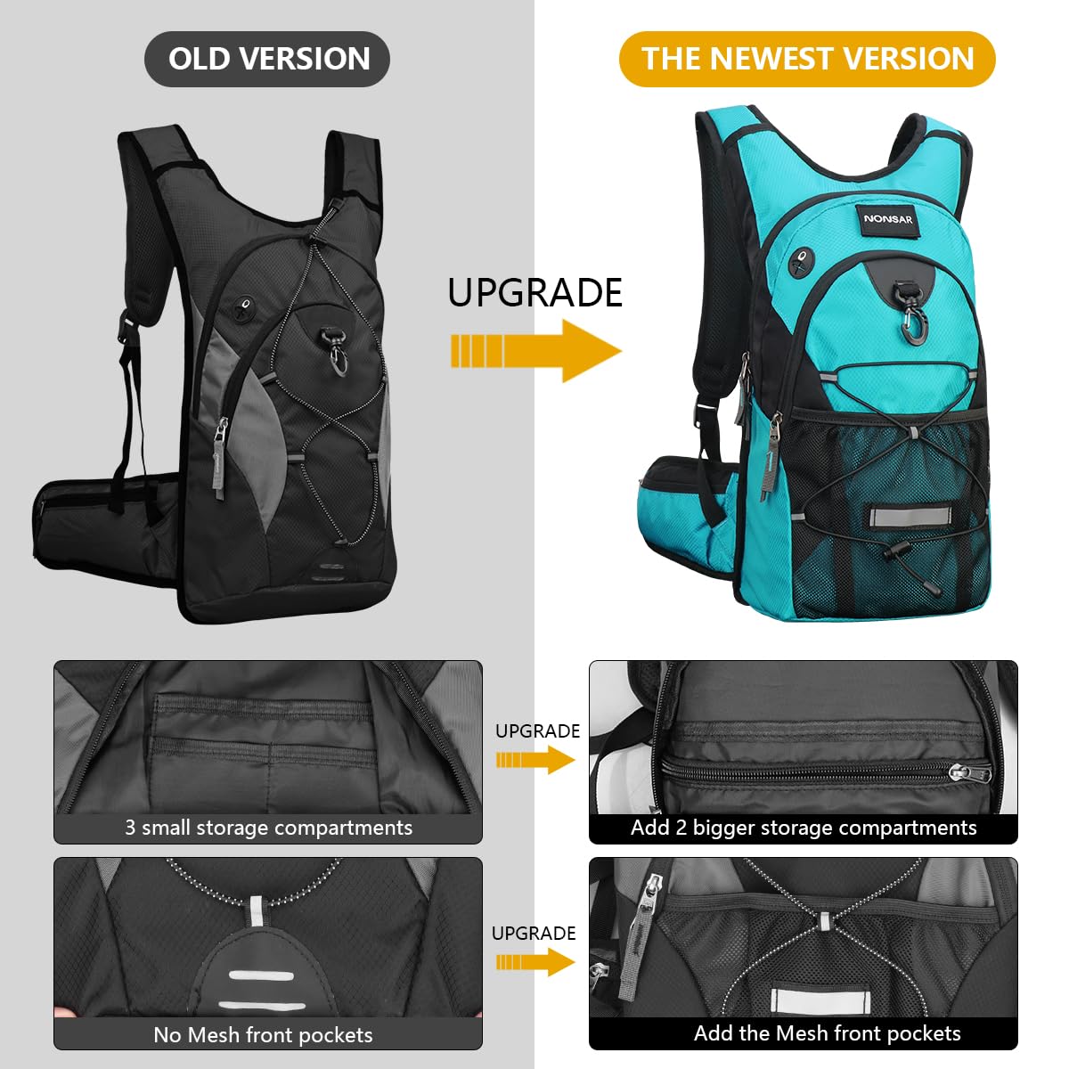 NONSAR insulated compartment close-up keeping liquids cooler for longer rides