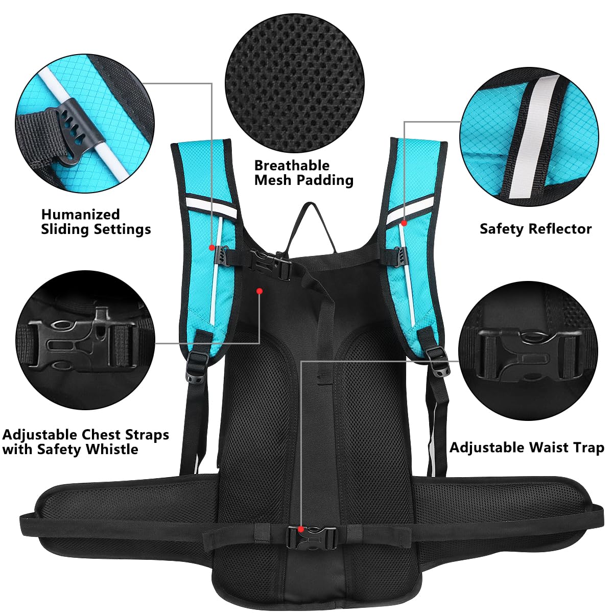 NONSAR adjustable shoulder strap and heavy-duty zipper for secure comfortable fit