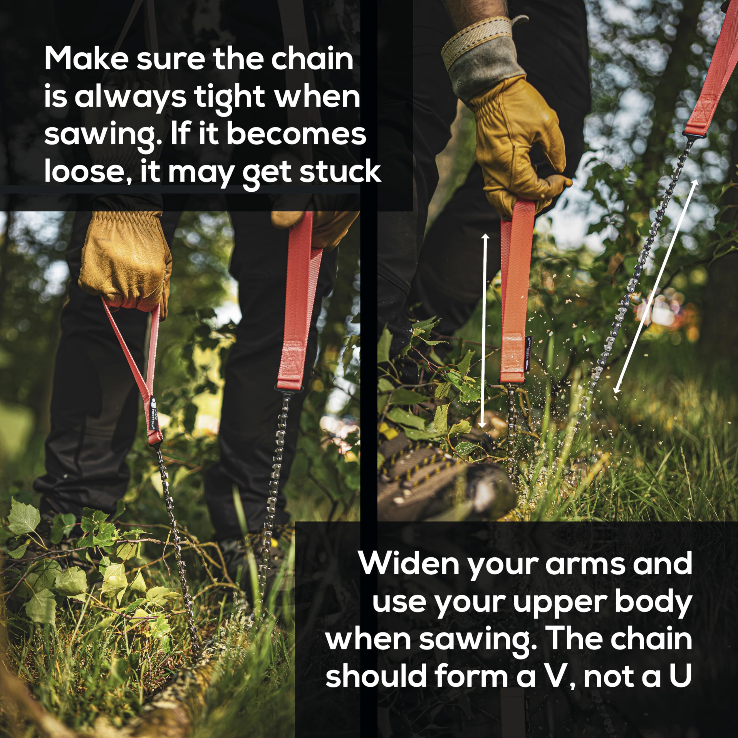 Nordic Pocket Saw beside a campfire being used to prepare firewood for camping