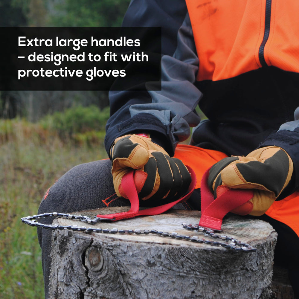 Nordic Pocket Saw tucked into backpack pocket showing packable emergency tool benefit
