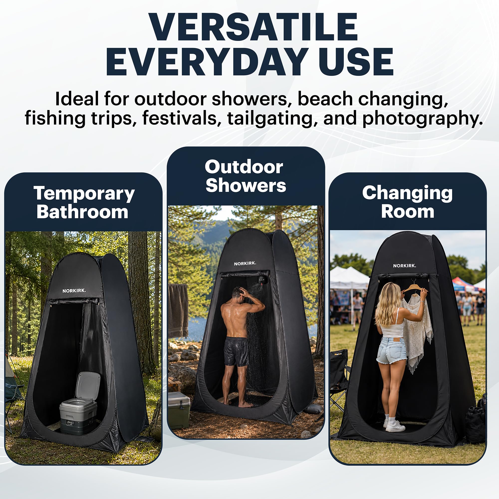 NORKIRK next to backpack showing scale and lightweight portability