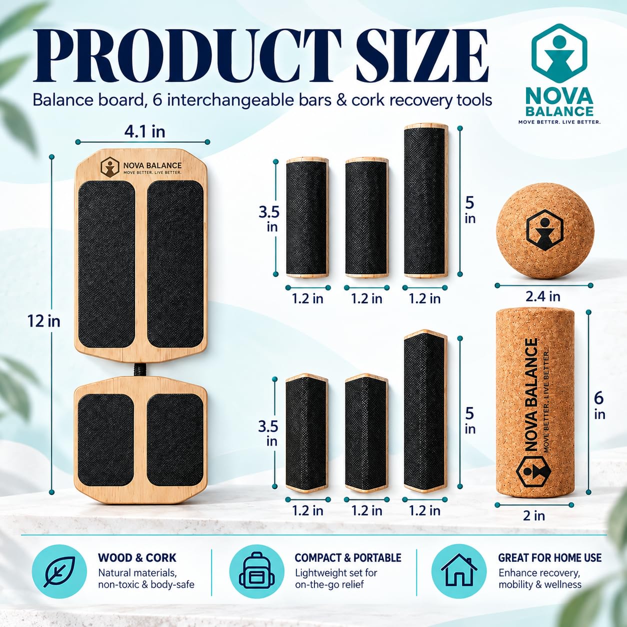 Nova Balance carry bag and full kit laid out for travel-ready convenience and organized transport