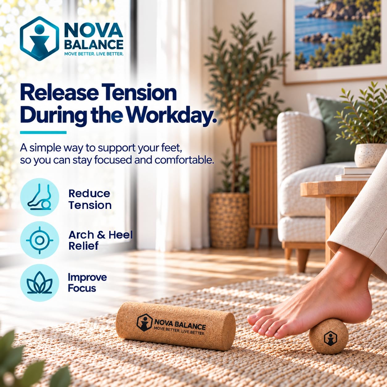 Nova Balance in use by person performing single-leg exercise to build ankle strength