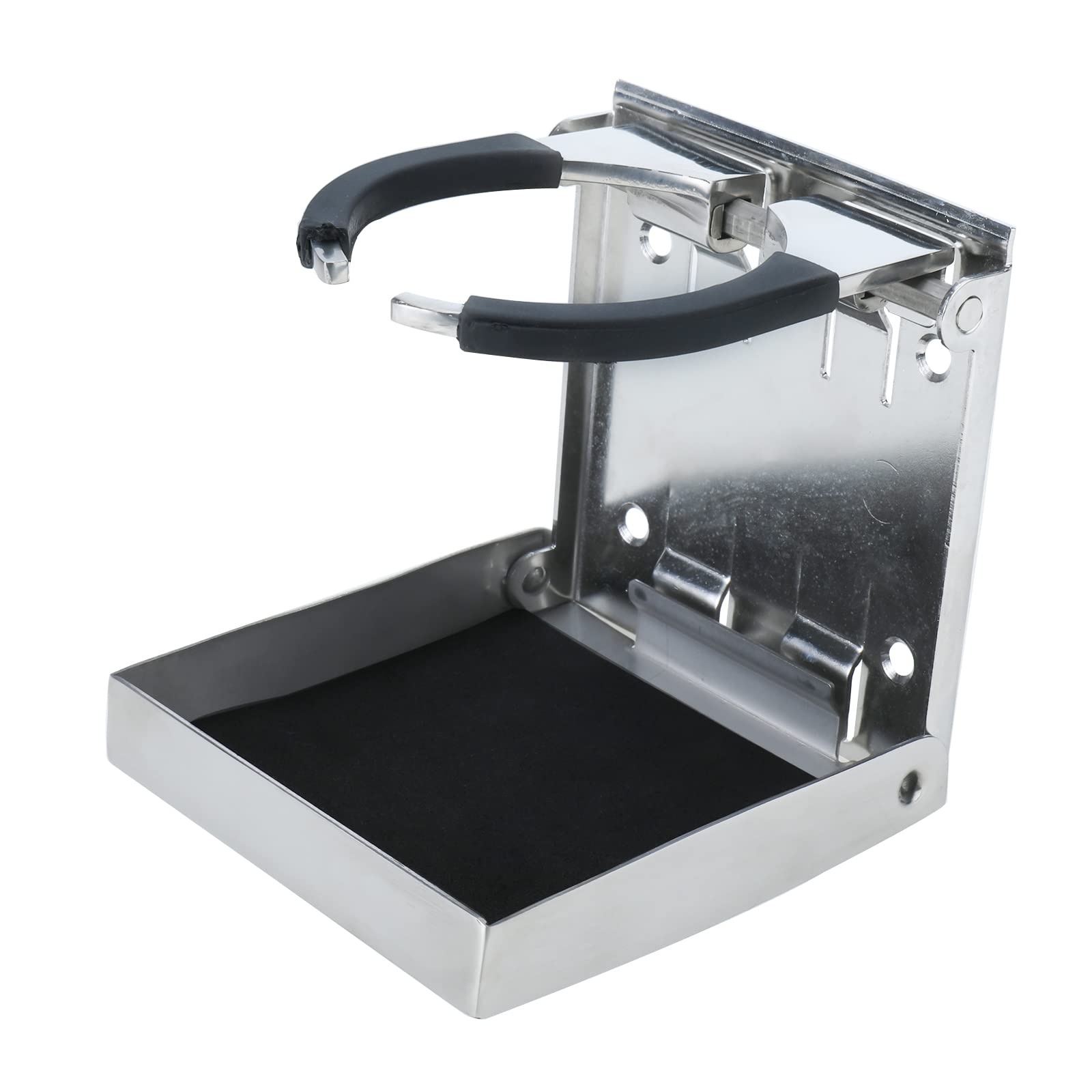 NovelBee adjustable retainer arms detail showing adaptable fit for cans and slim tumblers