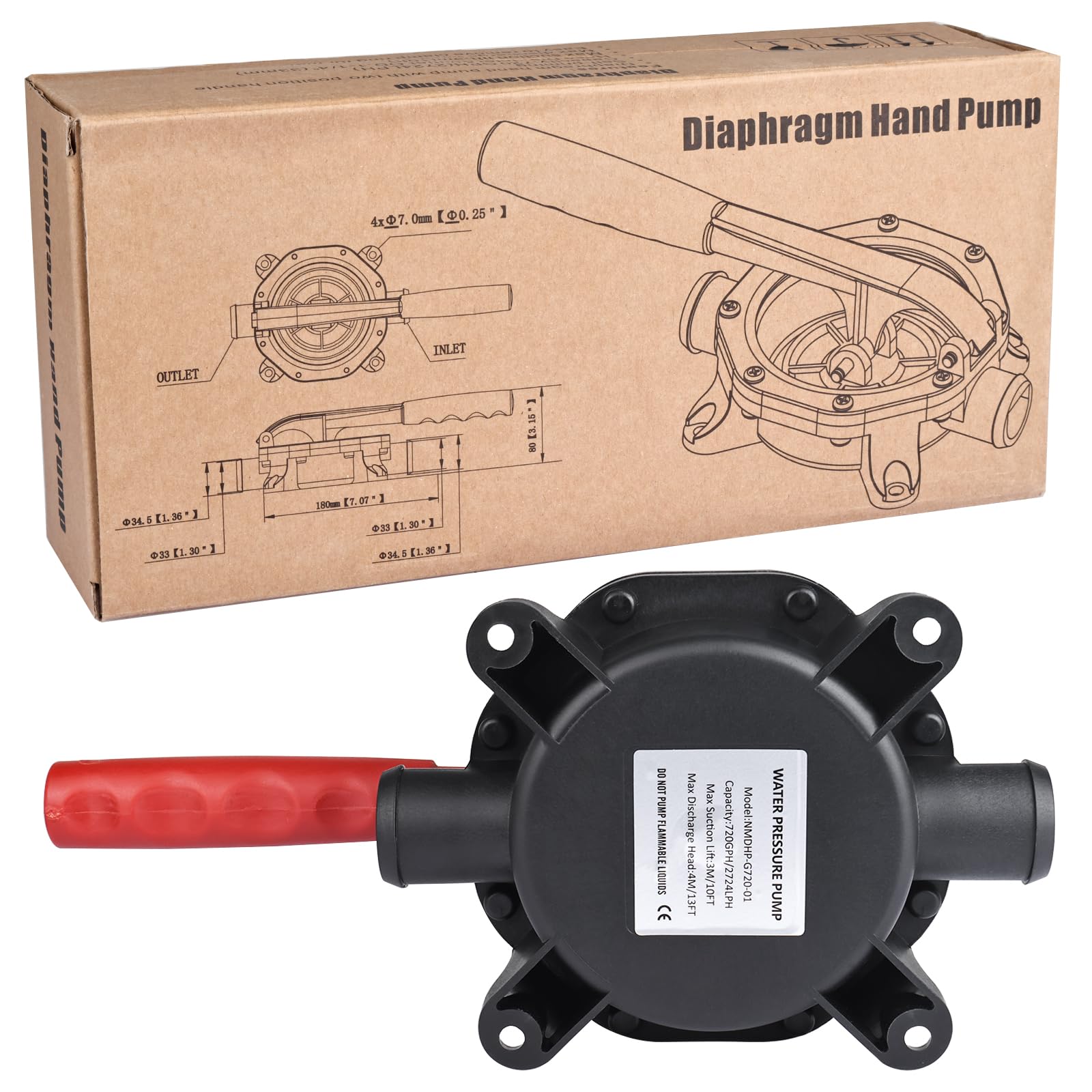 NovelBee pumping action shown in use, fast manual water transfer benefit