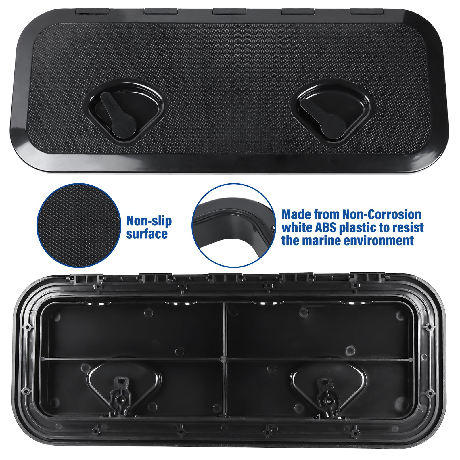NovelBee recessed handles close-up offering snag-free grip and secure opening