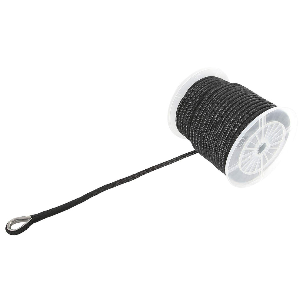 NovelBee rope beside ruler illustrating 200 foot capacity and 5/8 inch diameter for correct sizing