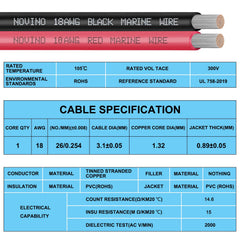 NOVINO wire installed on boat lighting demonstrating easy routing and long-term outdoor performance