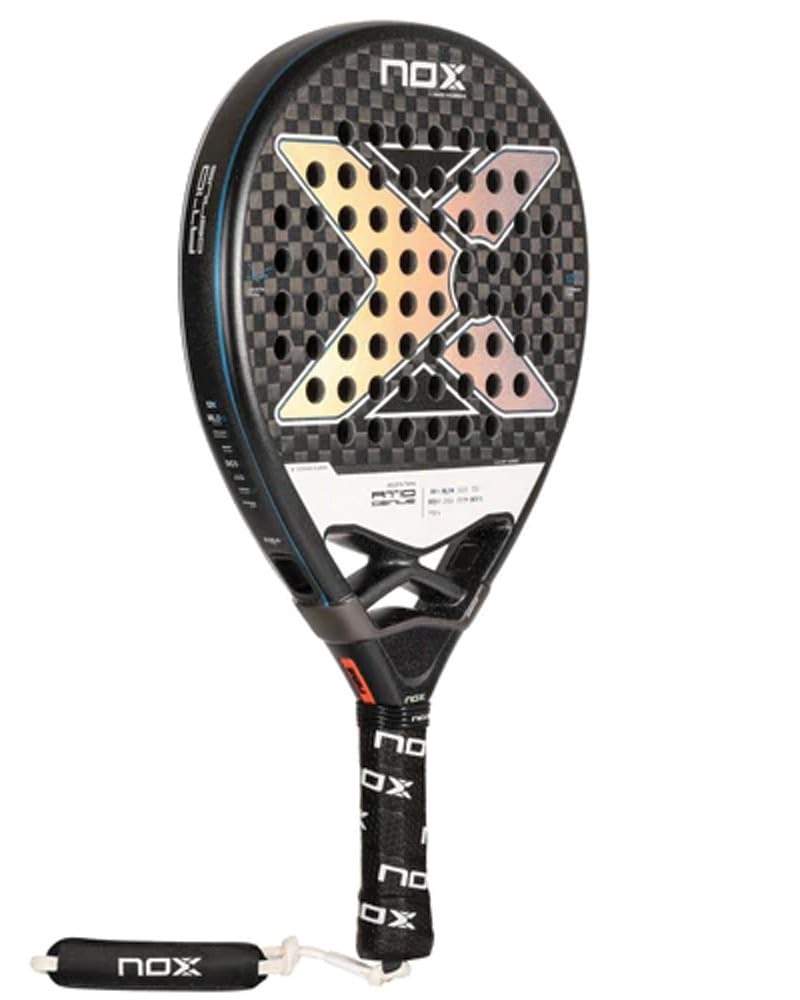 NOX racket held in hand to show scale and balanced weight for maneuverability