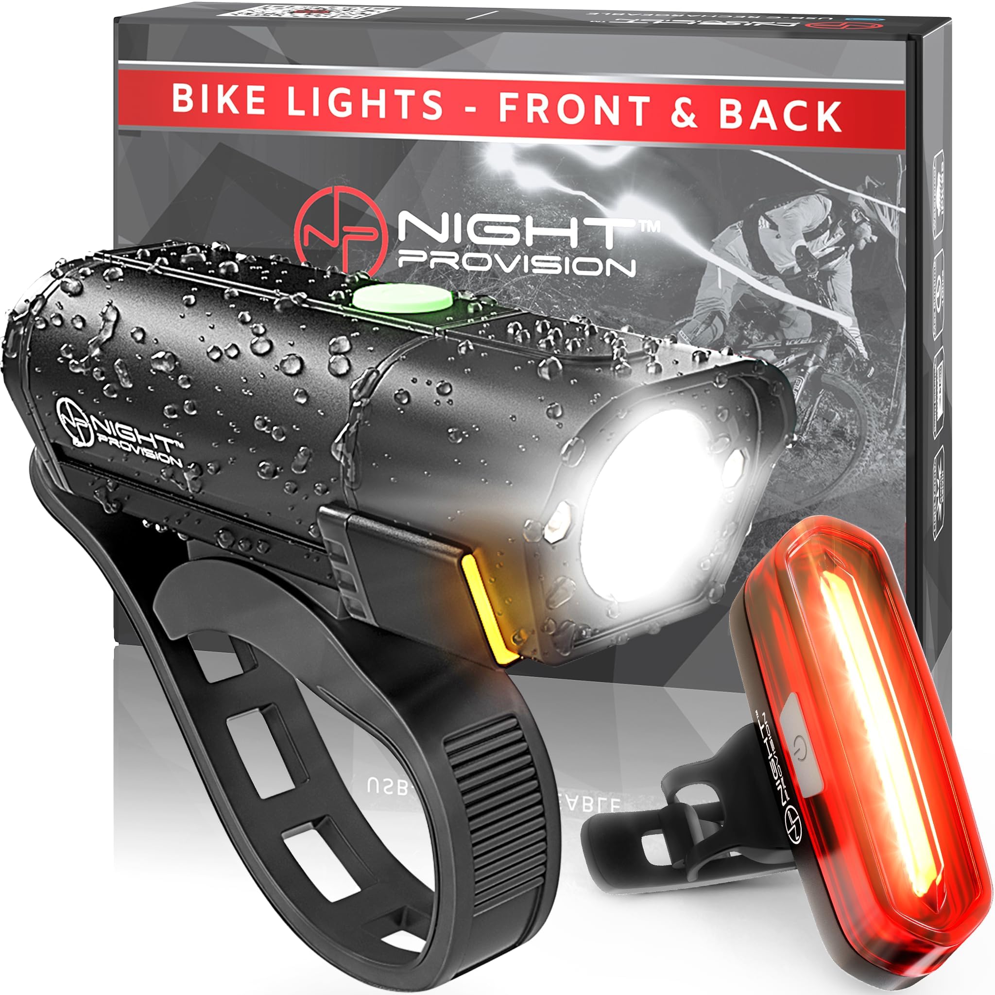 NP NIGHT PROVISION BX-400 front view showing bright 420-lumen beam for improved visibility