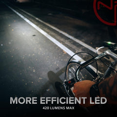 NP NIGHT PROVISION BX-400 mounted on handlebar demonstrating secure strap fit and convenience