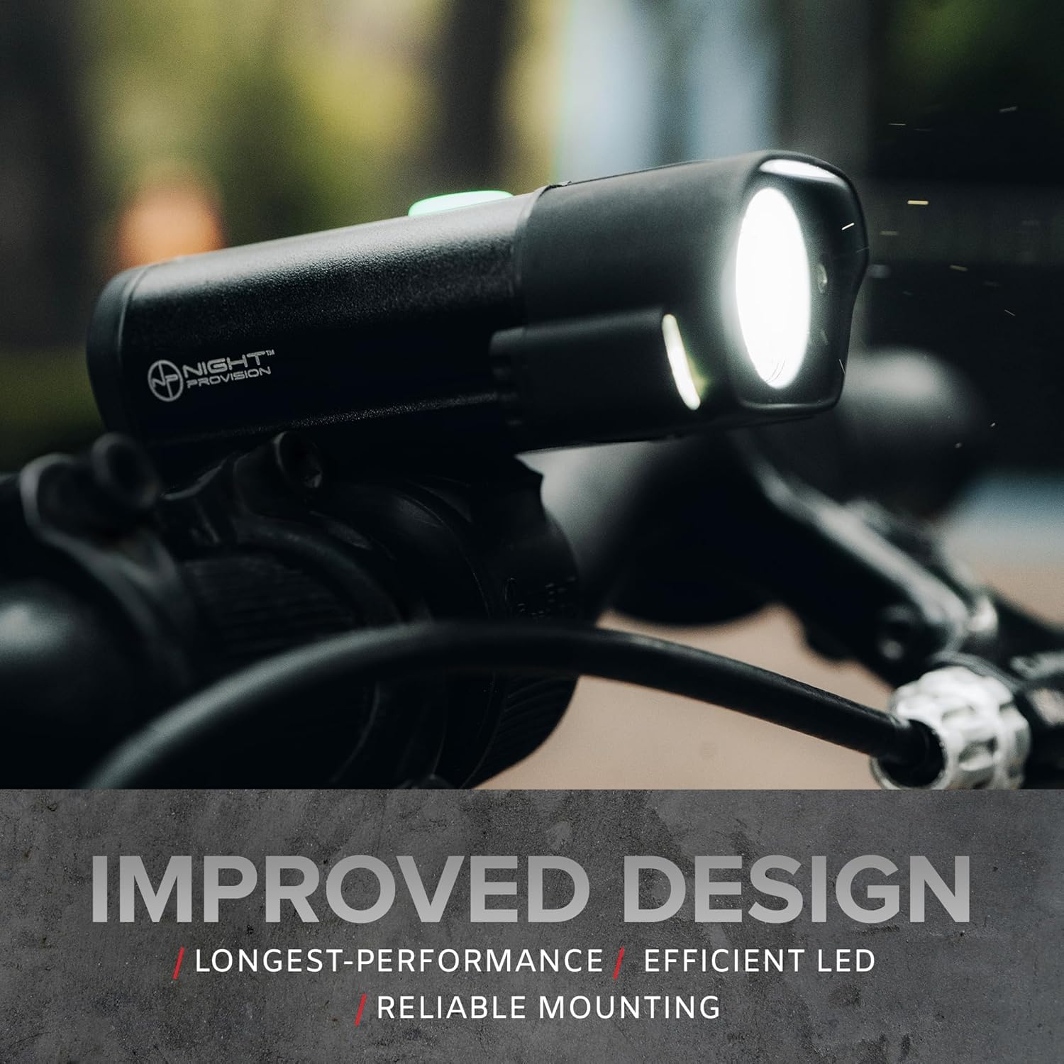 NP NIGHT PROVISION BX-400 beam pattern at night showing broad illumination and roadside visibility
