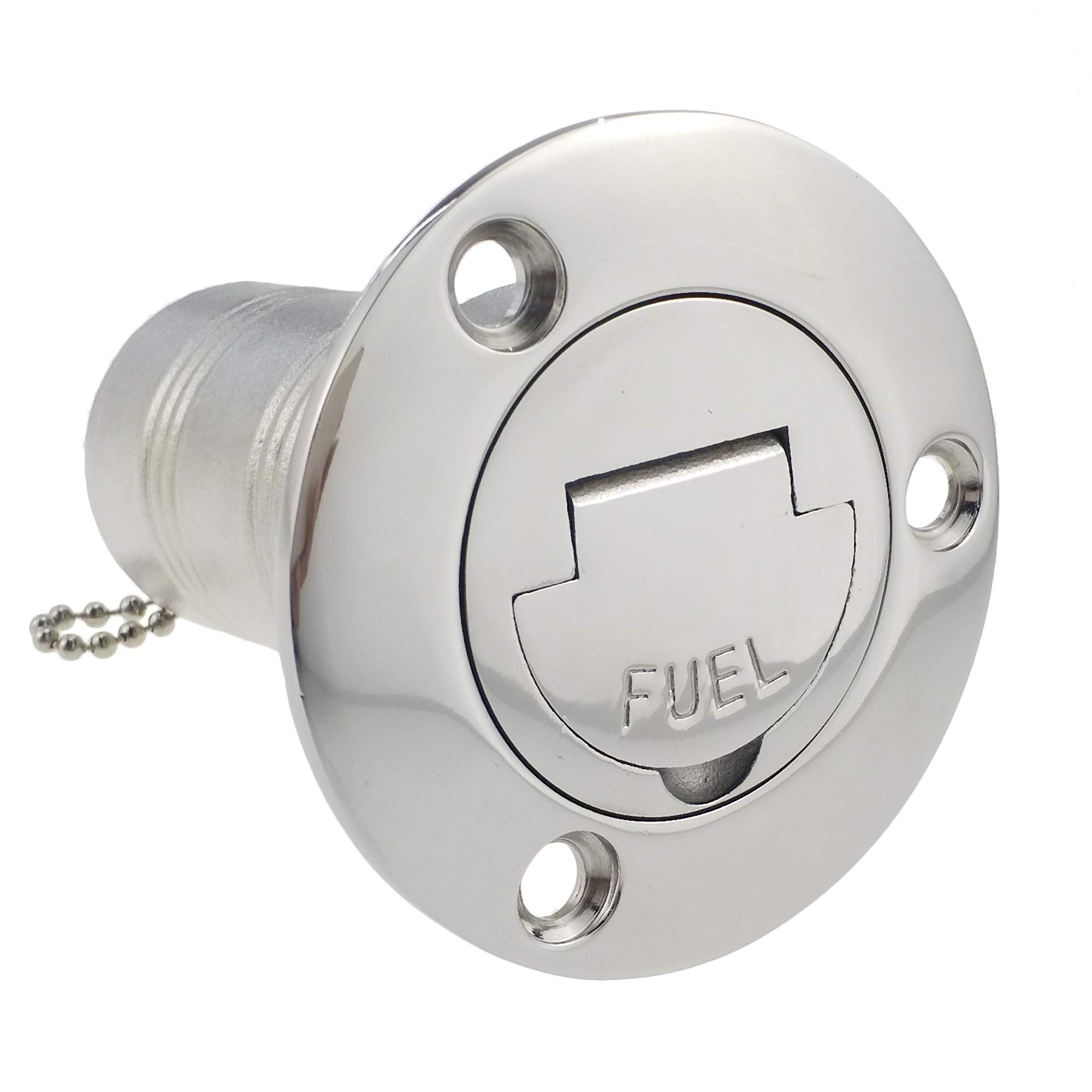 NRC&XRC front view of fuel deck fill showing polished cap and secure fit