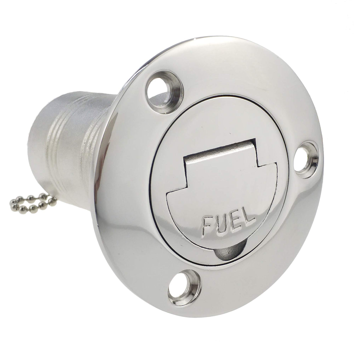 NRC&XRC front view of fuel deck fill showing polished cap and secure fit