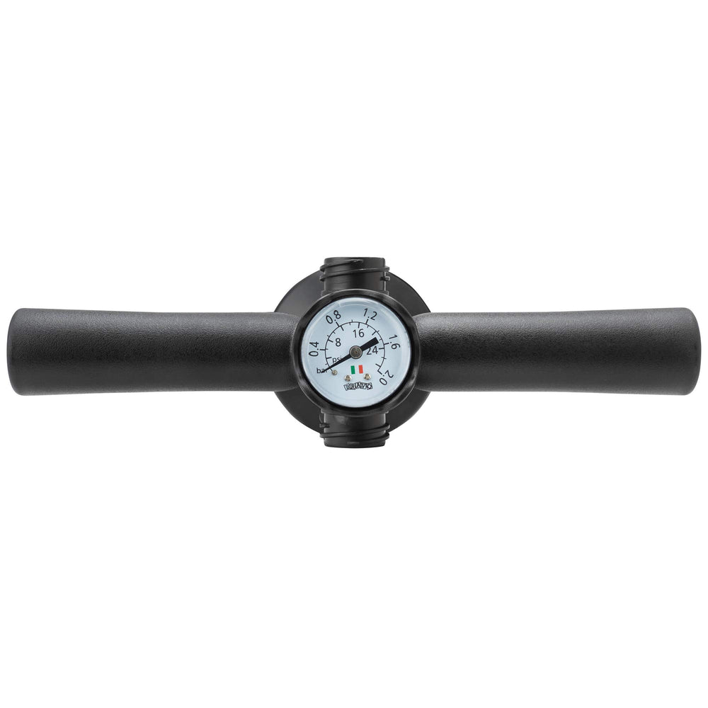 NRS Super Pump hose and adapters close-up showing broad valve compatibility