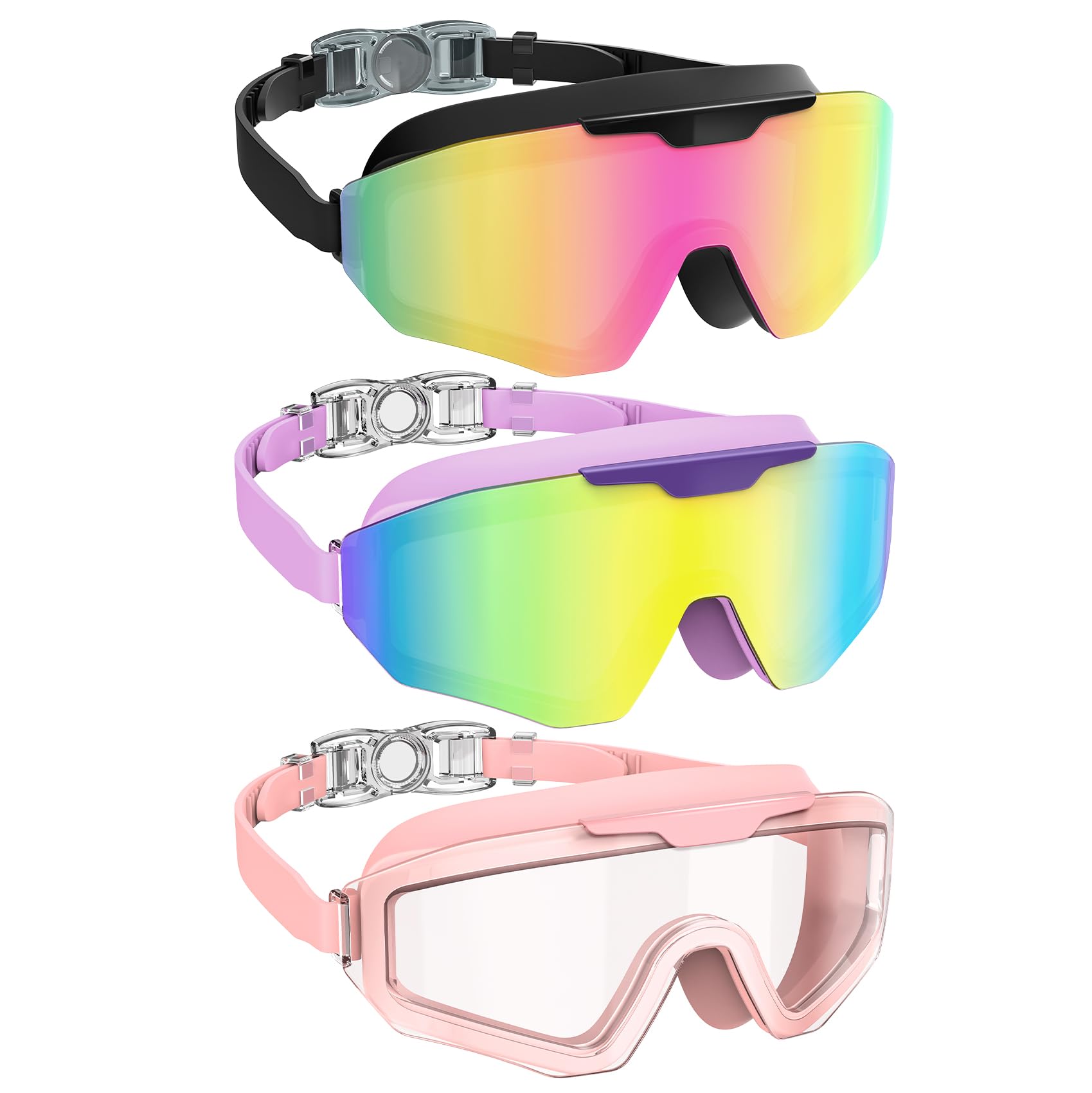 NSSIW front packaging showing three adult goggles and accessories for versatility