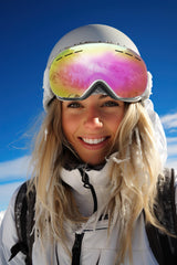 NSSIW lens close-up highlighting REVO coating and anti-fog clarity for sharper vision