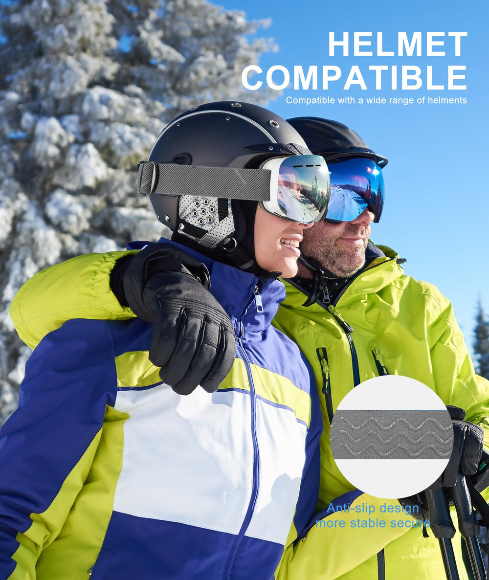 NSSIW goggles mounted on a helmet showing stability during snow sports