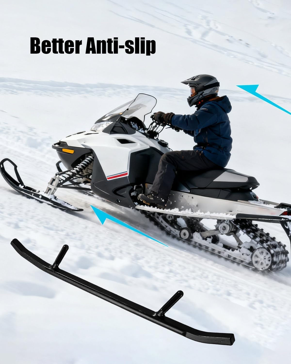 NTSUMI mounted on Ski-Doo ski during trail use demonstrating better steering