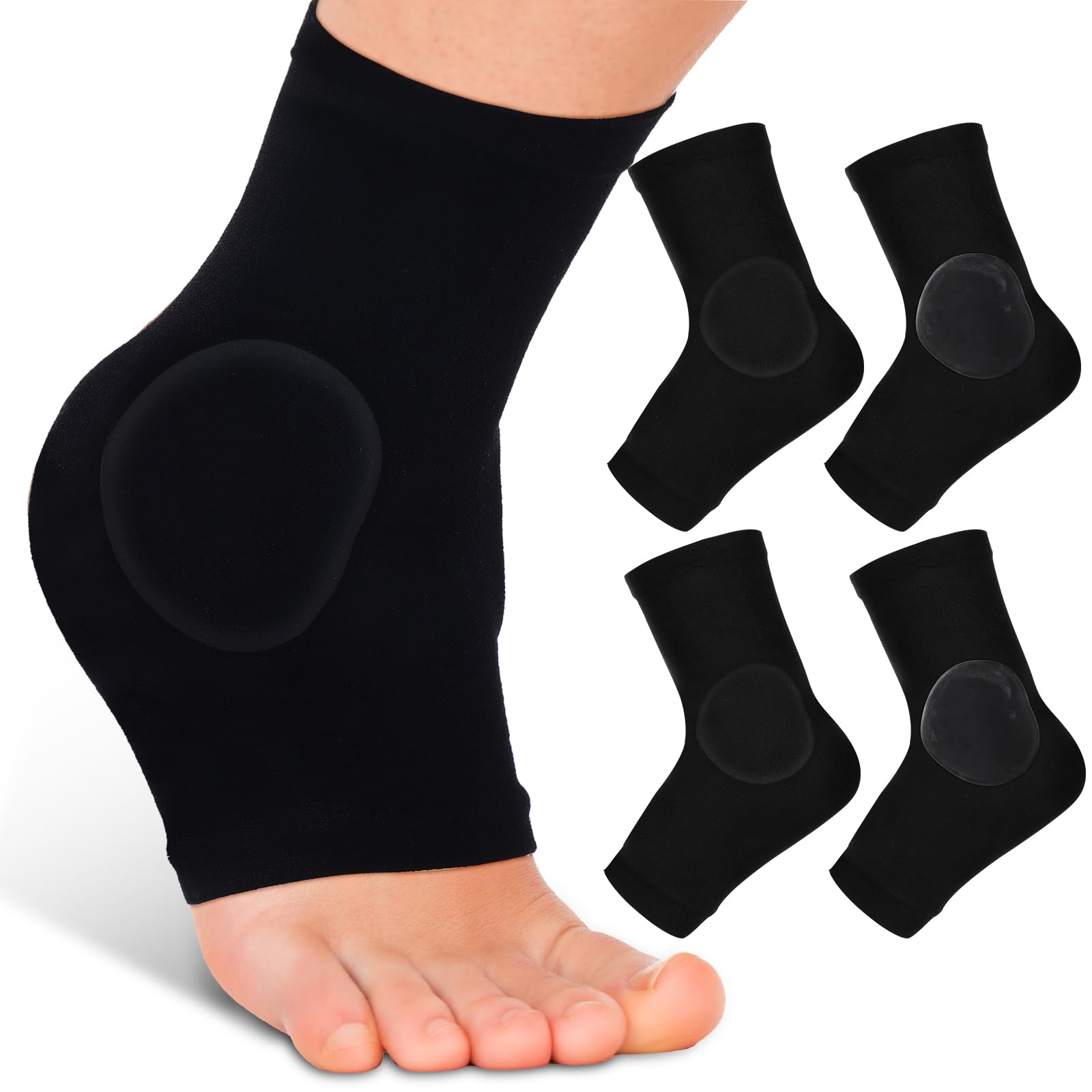 Nuanchu front view pair showing black ankle sleeves and gel pads for protection
