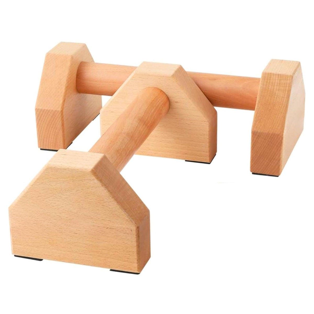 NuFit beechwood parallettes front view showing stable pair benefit