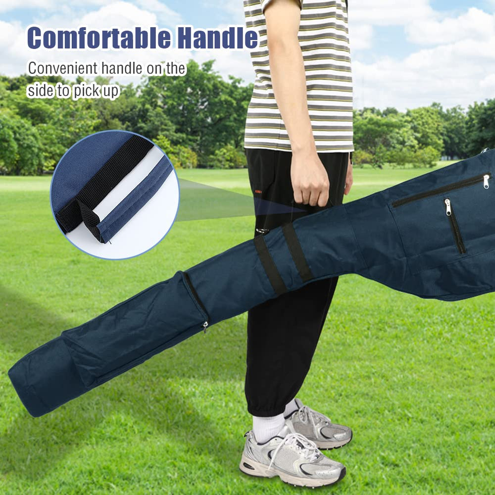 Number-one unfolded bag with 8–10 clubs inside showing secure padded interior