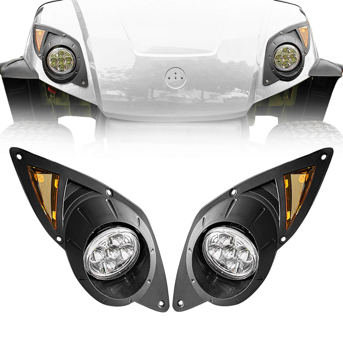 Nuojinsi front assembly showing clean fit and improved visibility for Yamaha G29