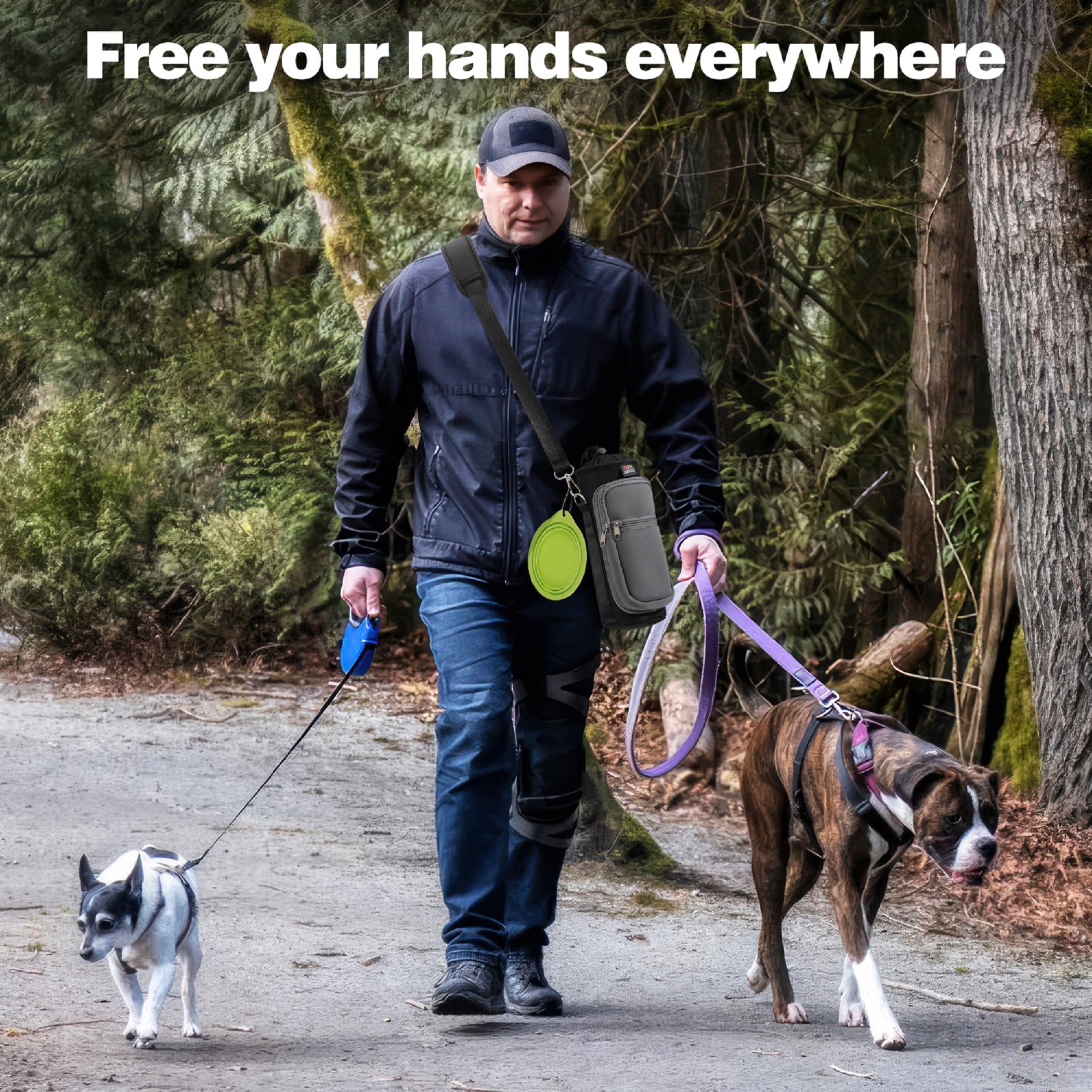 Nuovoware worn crossbody with adjustable strap, keeps hands free during activity