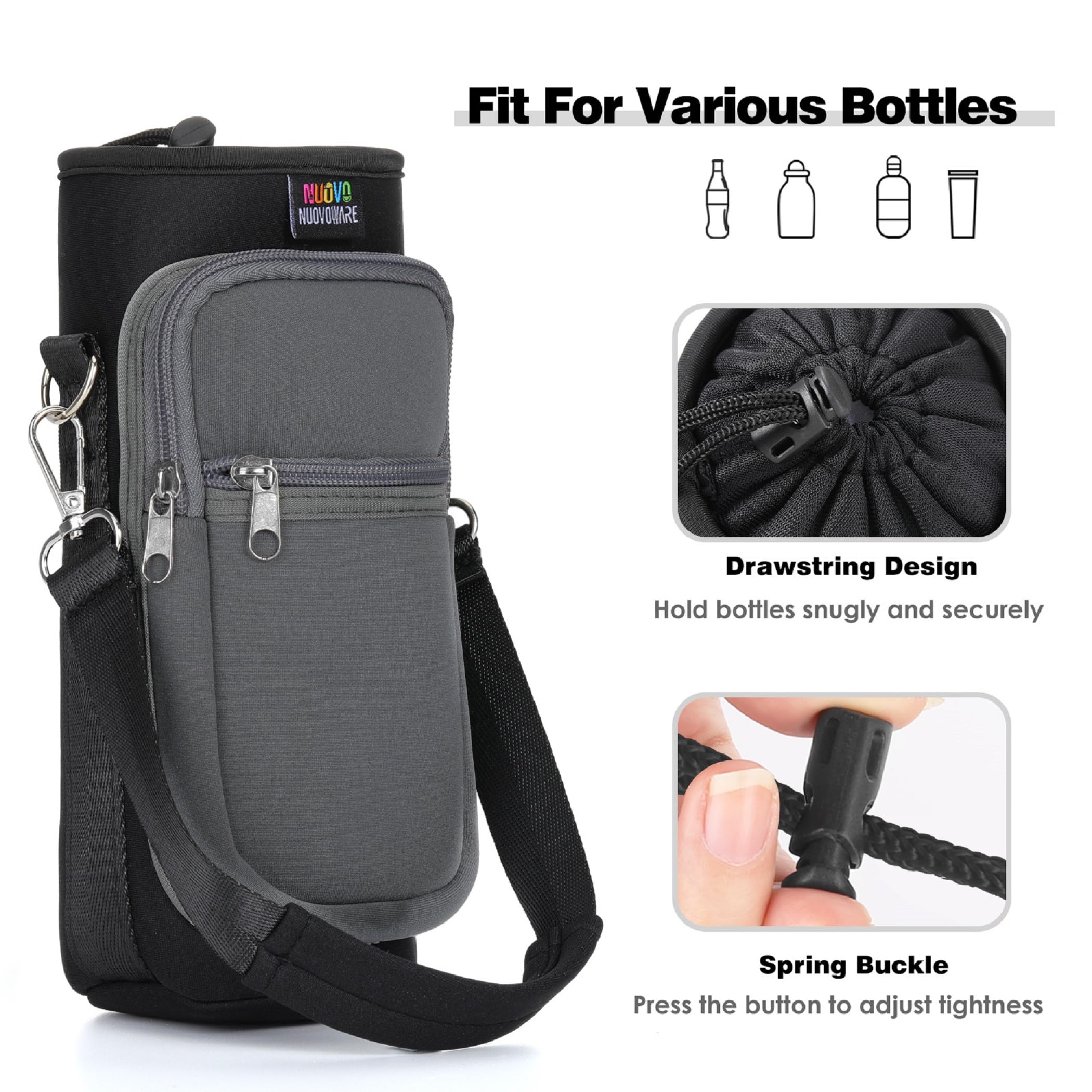 Nuovoware on a hiker outdoors, organized storage and bottle protection