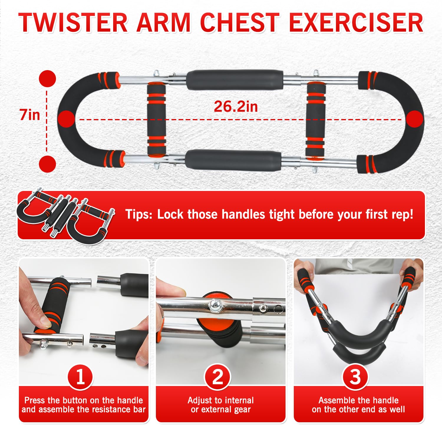 Nvhaly twister in use by man demonstrating effective chest and arm training