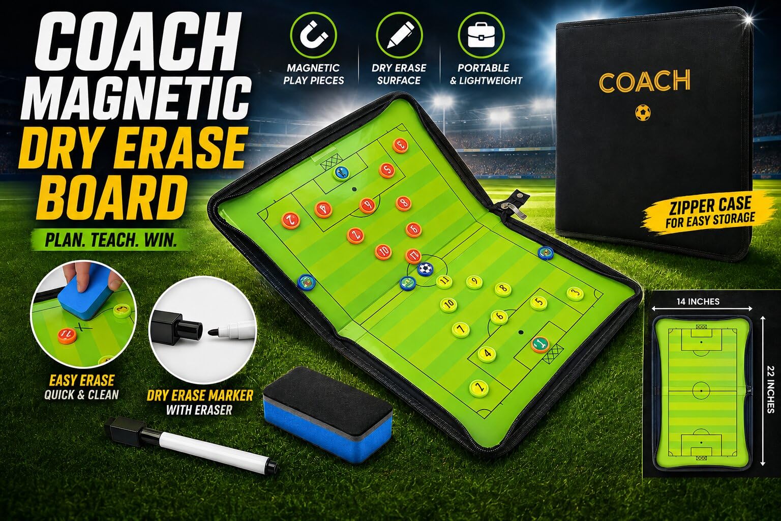 NxtLevelAMZ coach using board on sideline to communicate plays effectively