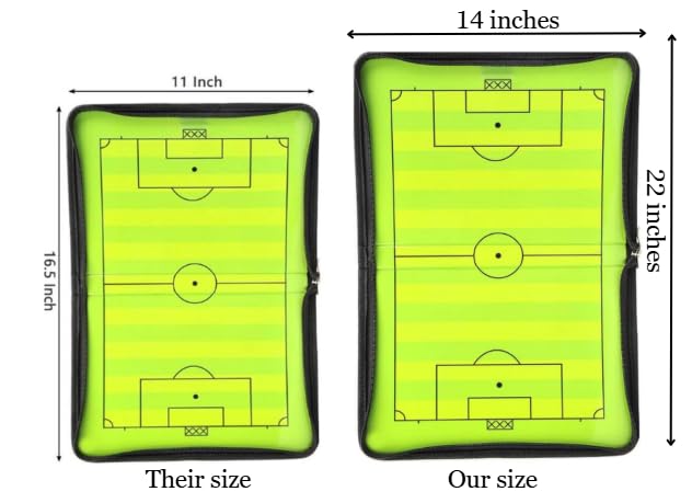NxtLevelAMZ scale comparison beside soccer ball to show board size and visibility