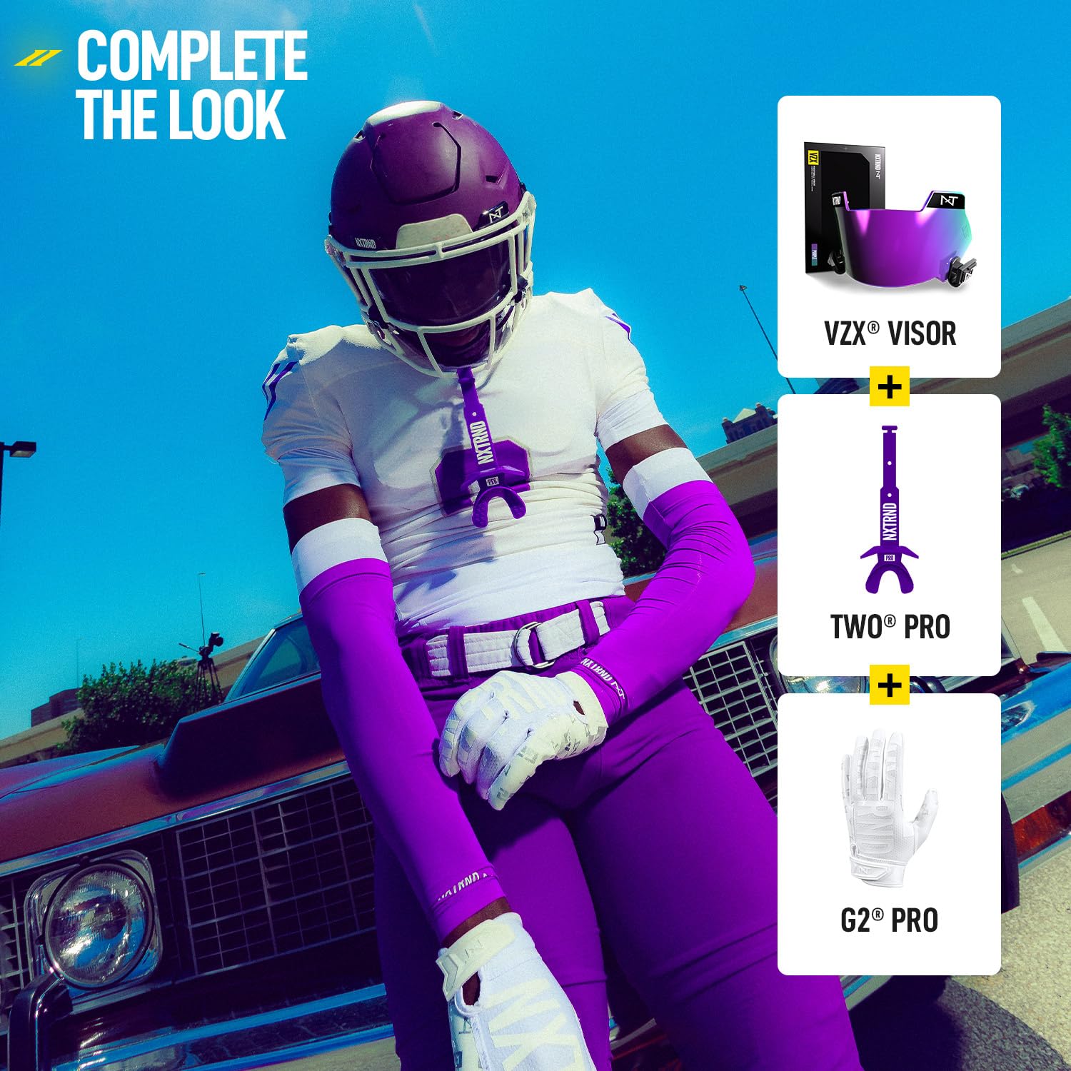 NXT NXTRND mouthguard inside helmet illustrating ready-to-play convenience benefit