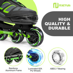 NYCTUS illuminated wheels glowing during use for visibility and fun