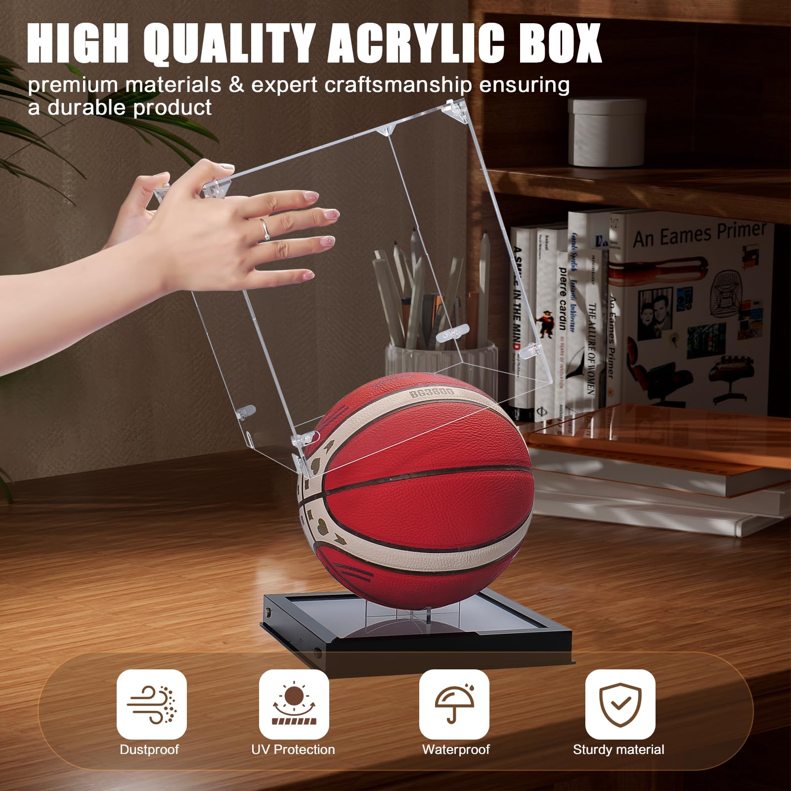 NyTfxkeJ top-down view showing acrylic clarity and 360-degree visibility benefit