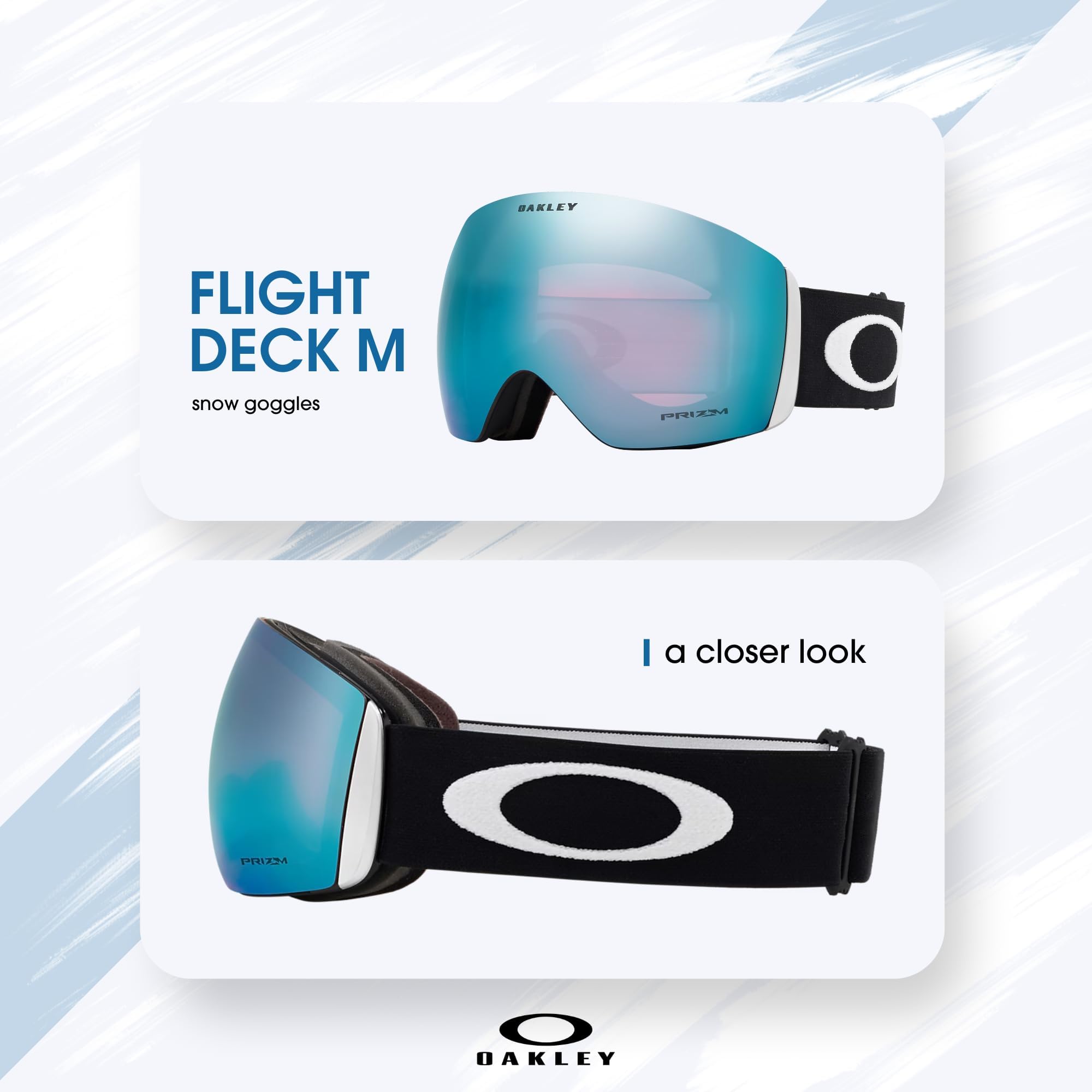 Oakley goggles worn on mountain demonstrating broad view and terrain awareness