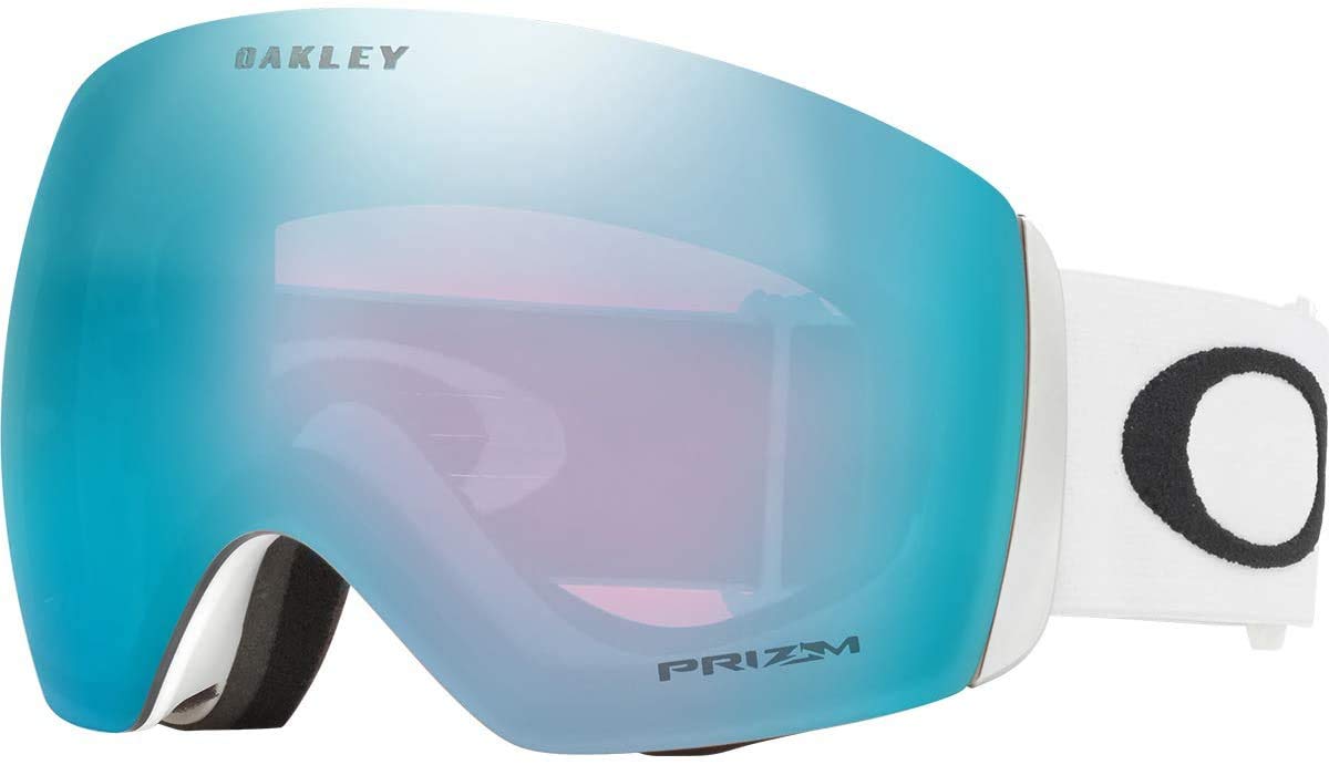 Oakley Flight Deck matte white front view showing wide field of vision and contrast