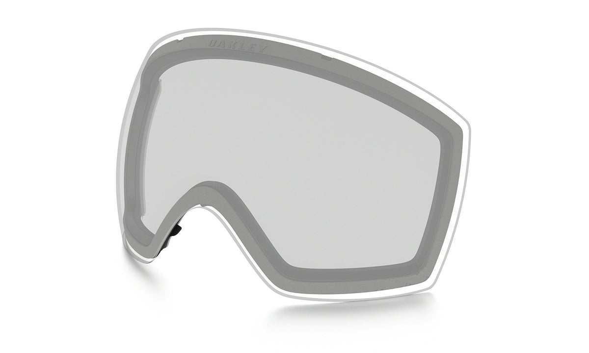 Oakley Flight Deck XM front view showing clear Prizm lens and wide field of view benefit