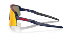 Oakley frame profile and temple detail showing matte navy finish and comfortable fit