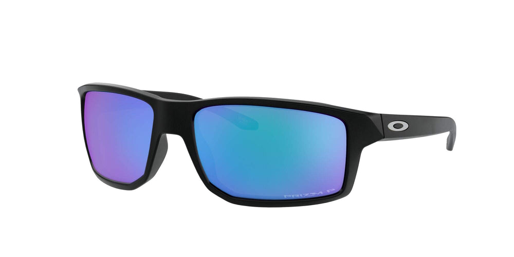 Oakley Gibston lens close-up highlighting PRIZM polarization and enhanced contrast benefit