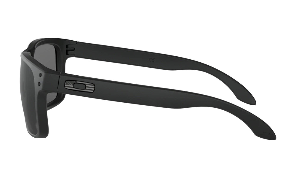 Oakley Holbrook lens close-up showing Plutonite texture and contrast boost