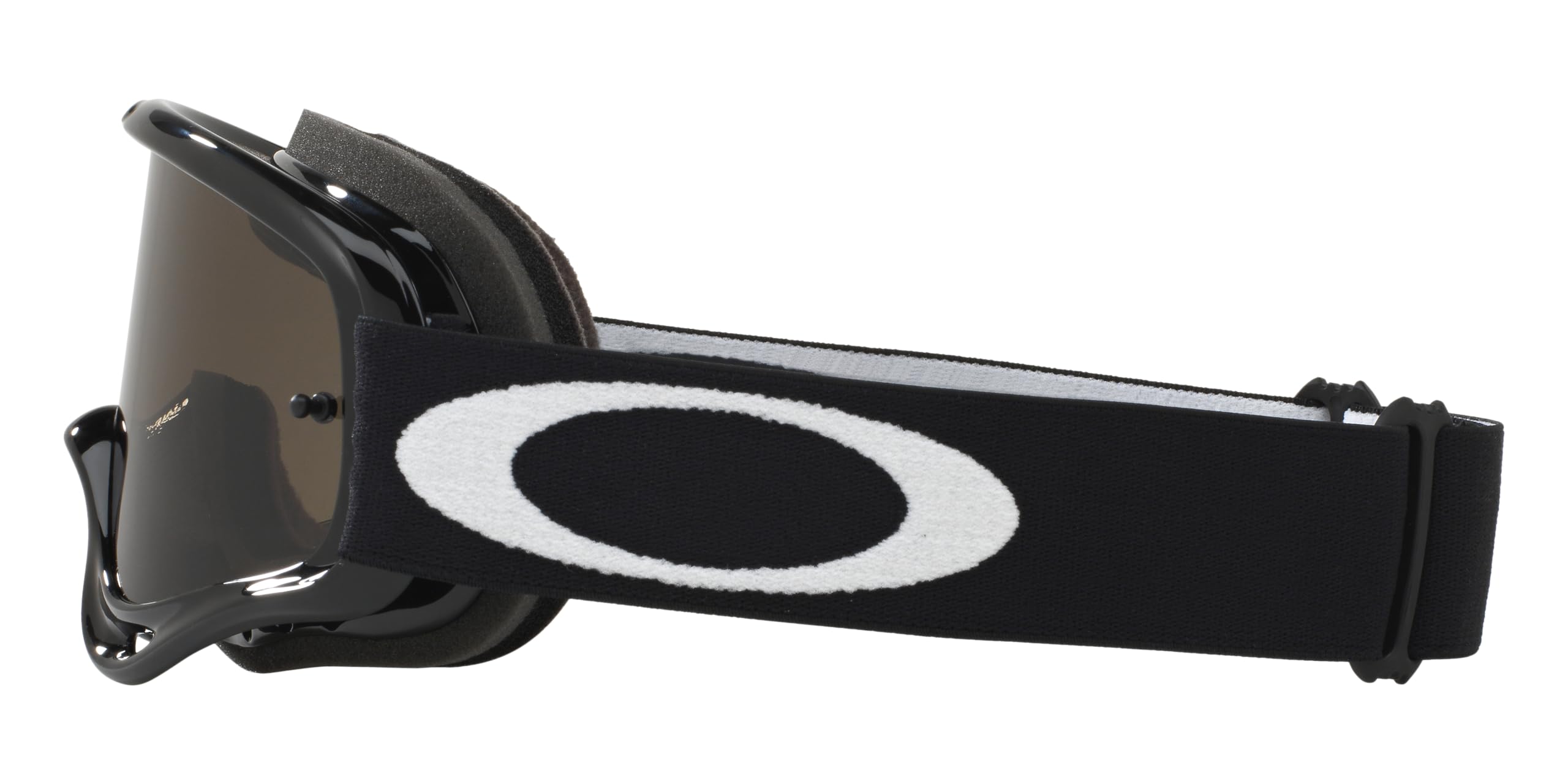Oakley O Frame MX close-up of Dark Grey lens highlighting scratch resistance