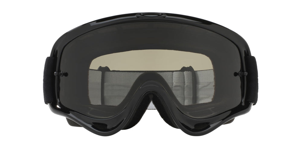 Oakley O Frame MX elastic strap with Oakley logo showing secure helmet fit