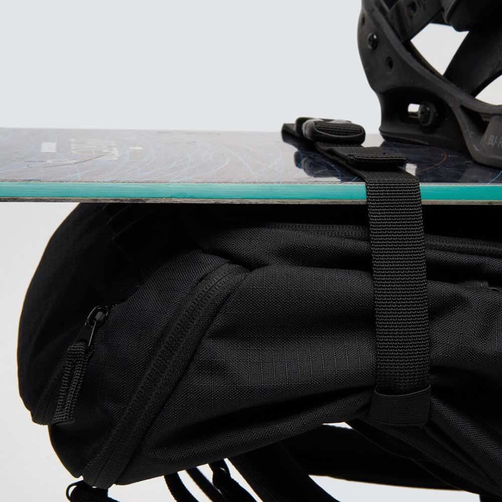 Oakley Peak RC 25L next to boots and jacket to show 25L capacity scale