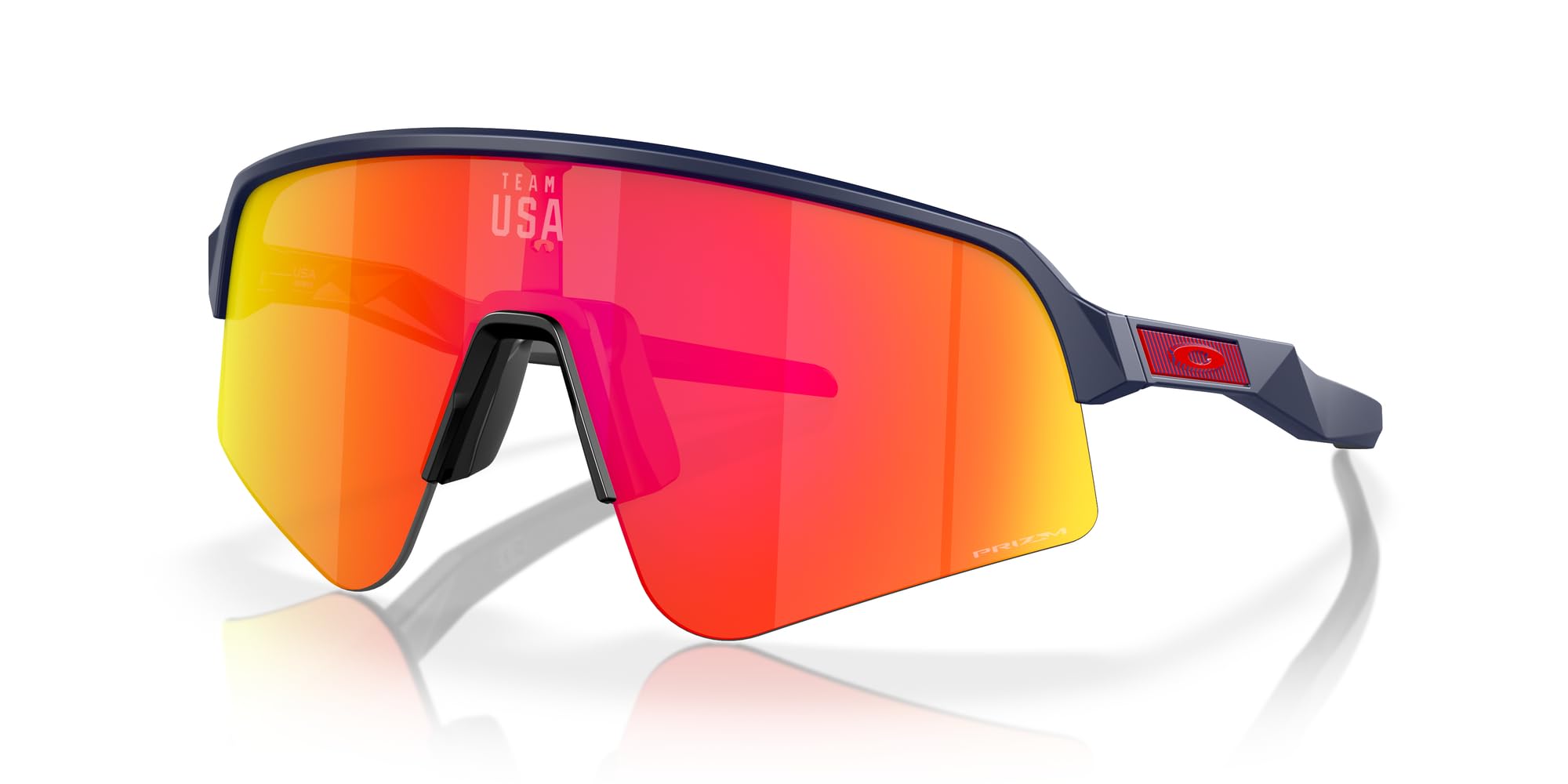 Oakley Prizm Ruby lens close-up highlighting contrast-enhancing optics for clearer colors