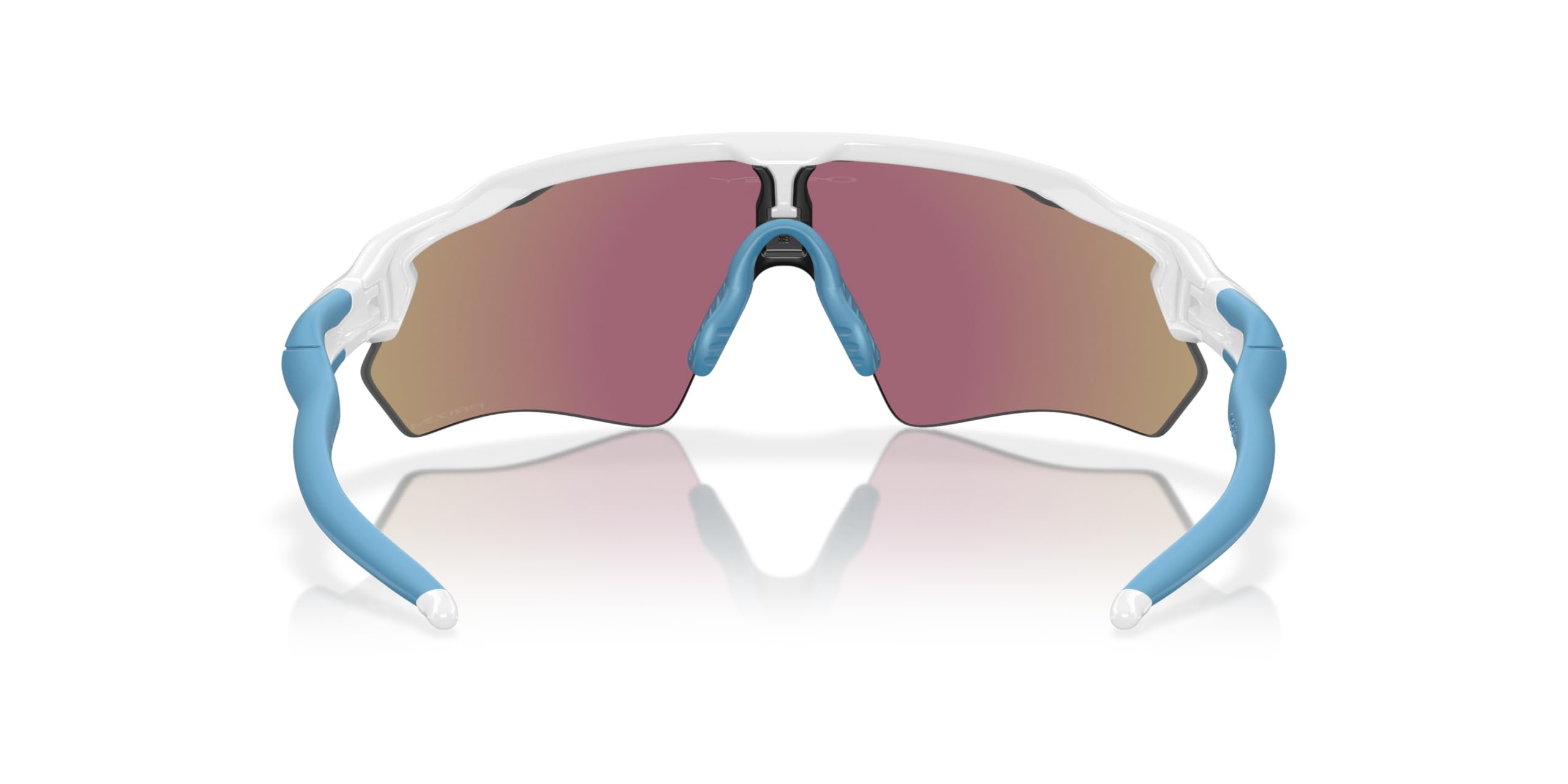 Oakley three-point fit diagram showing secure, pressure-free lens positioning