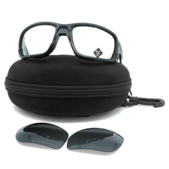 Oakley Shocktube front view showing matte black frame and clear lenses for enhanced protection