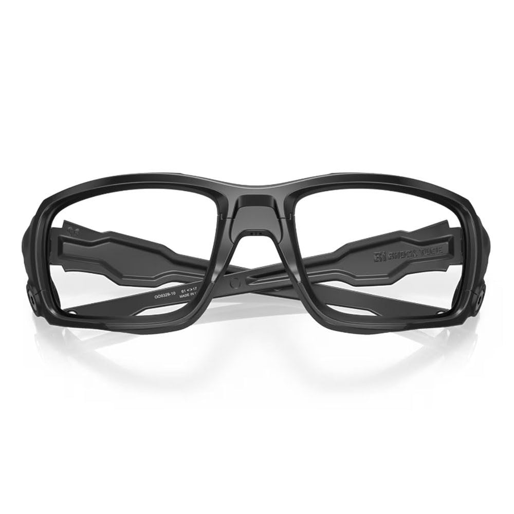 Oakley Shocktube worn by model demonstrating fit during active tactical use and stability